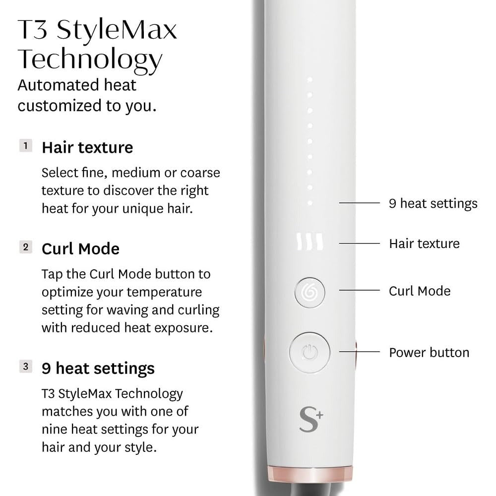 T3 SinglePass StyleMax Professional 1" Ceramic Flat Iron with Custom Heat Automation