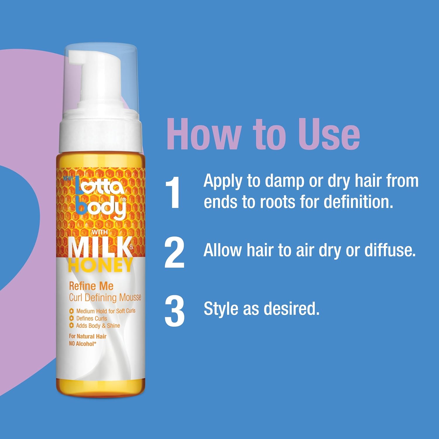 Lottabody Milk & Honey Curl Defining Mousse - (7 oz)